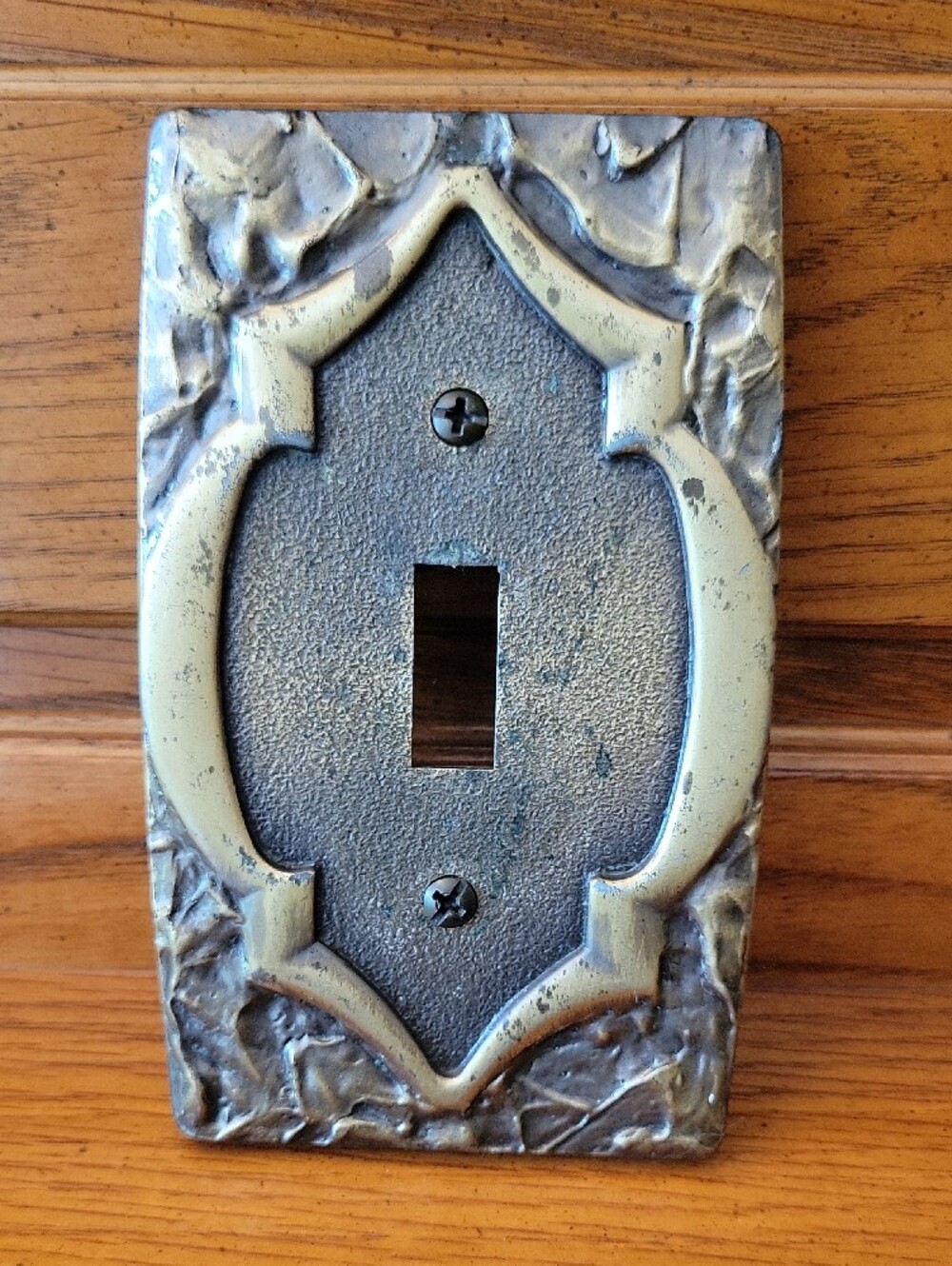 Vintage Decorative Brass Toggle Light Switch Cover Plate - Brass Finish